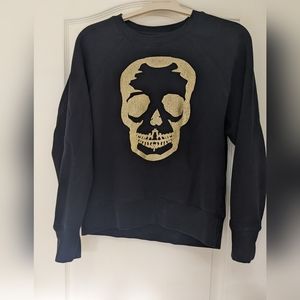 Zadig & Voltaire, size Small, Black sweatshirt with gold skull